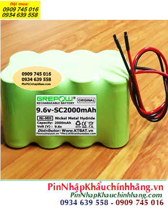 Pin sạc 9.6v-SC2000mAh, Pin sạc công nghiệp 9.6v-SC2000mAh, Pin sạc NiMh 9.6v-SC2000mAh